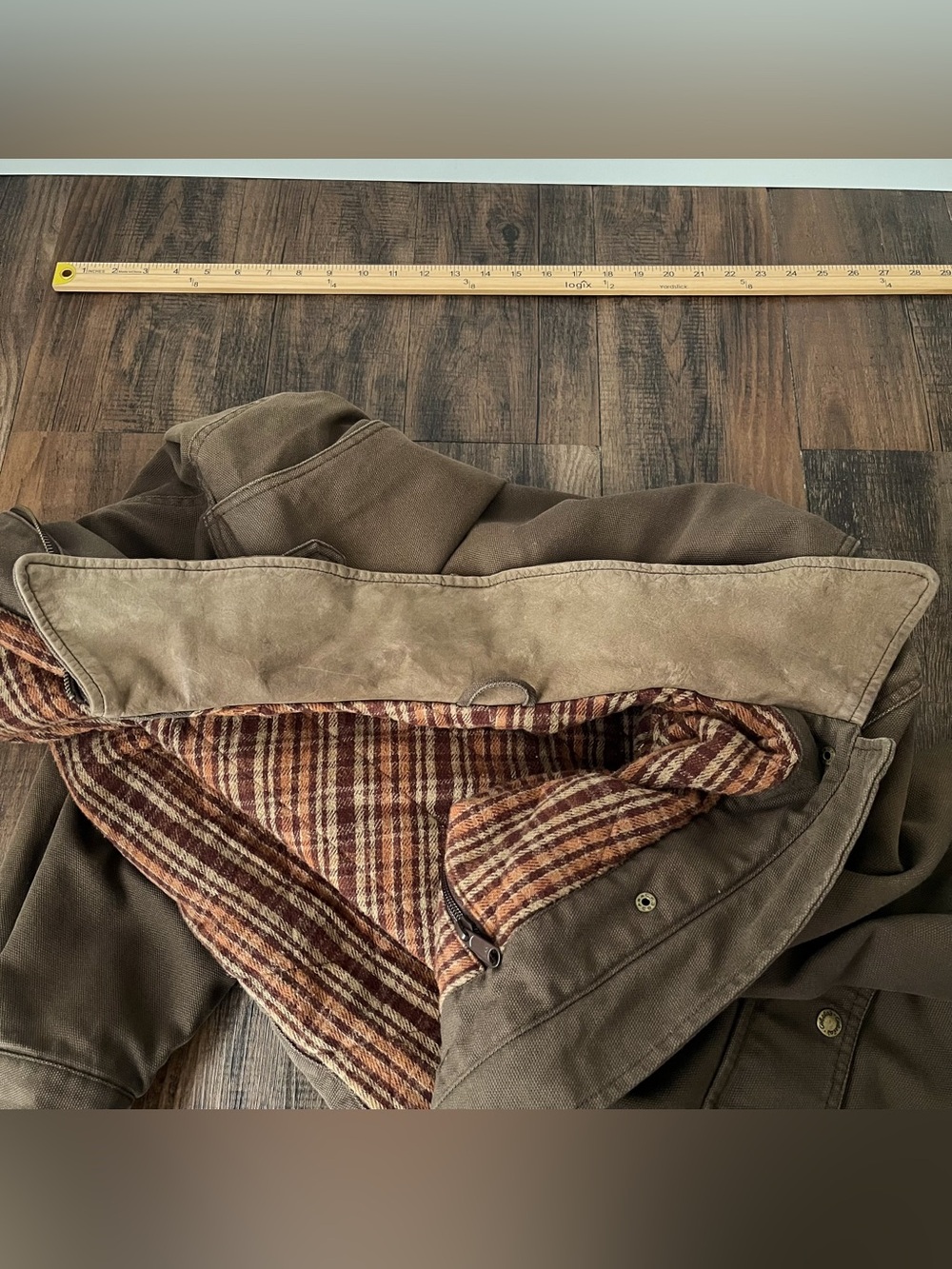 VTG Cabelas Chore Barn Coat Cotton Canvas Field Jacket Thick Size Large Brown - Picture 15 of 15